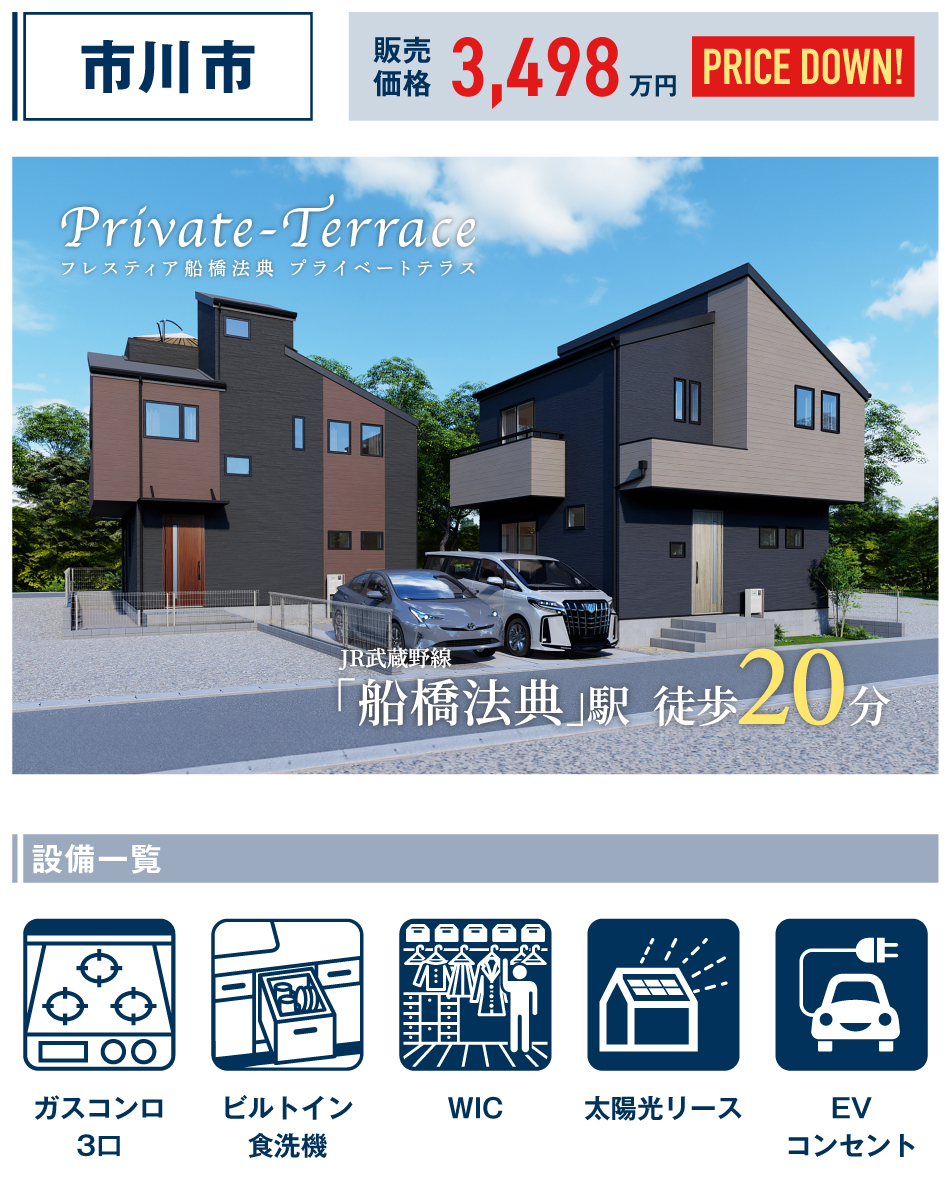 市川市柏井町一丁目1750番5（2区画）【フレスティア船橋法典プライベートテラス】