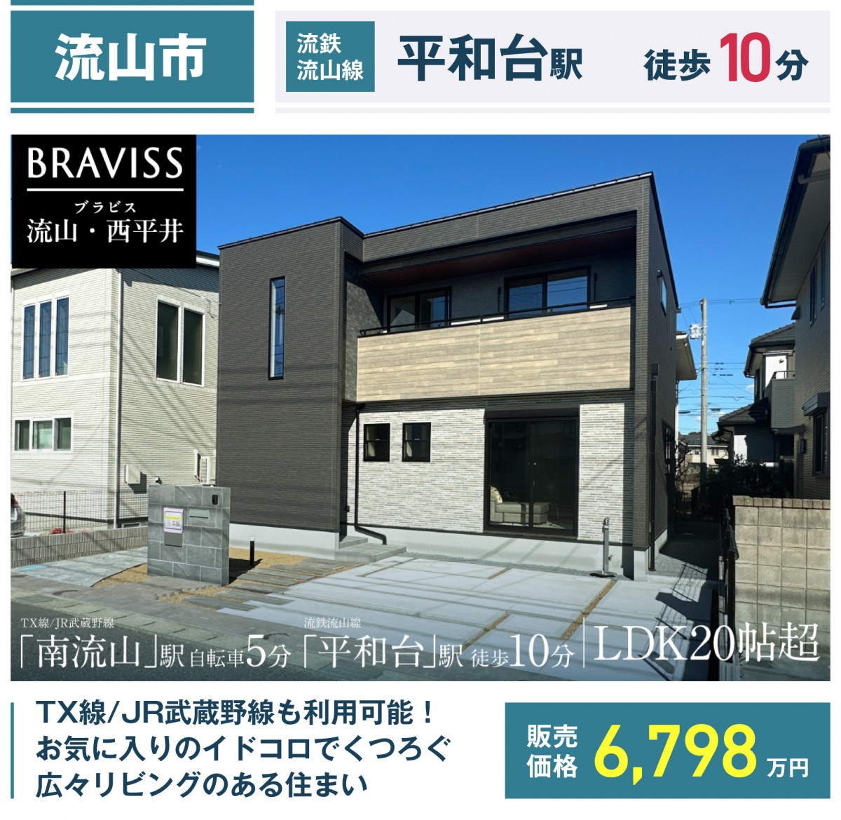 流山市西平井三丁目26番28（1区画-1）【ブラビス流山・西平井】