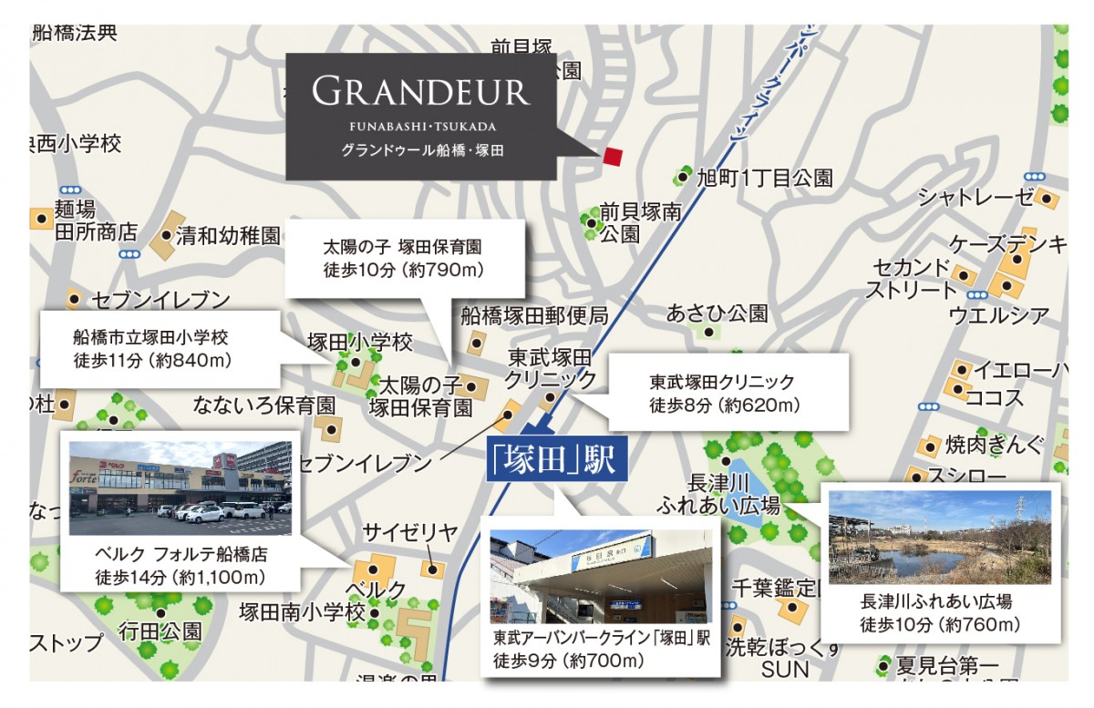 塚田生活利便施設MAP