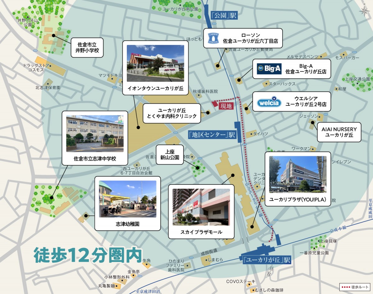ユーカリが丘生活利便施設MAP