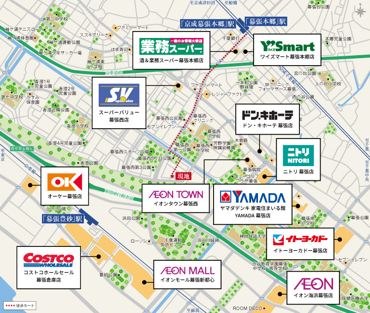 フレスティア幕張西商業施設MAP