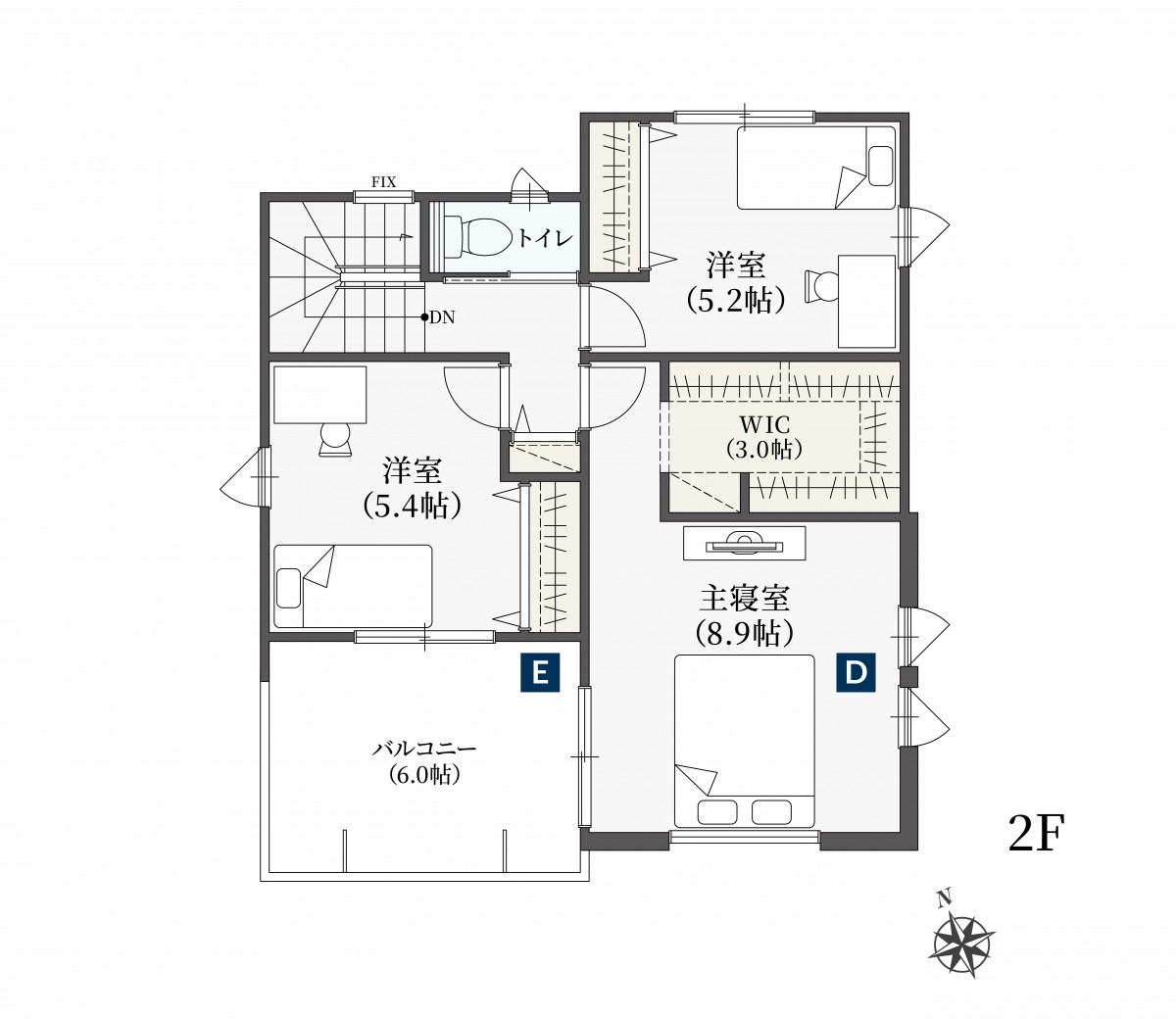 フレスティア木更津・高柳_間取り図2F