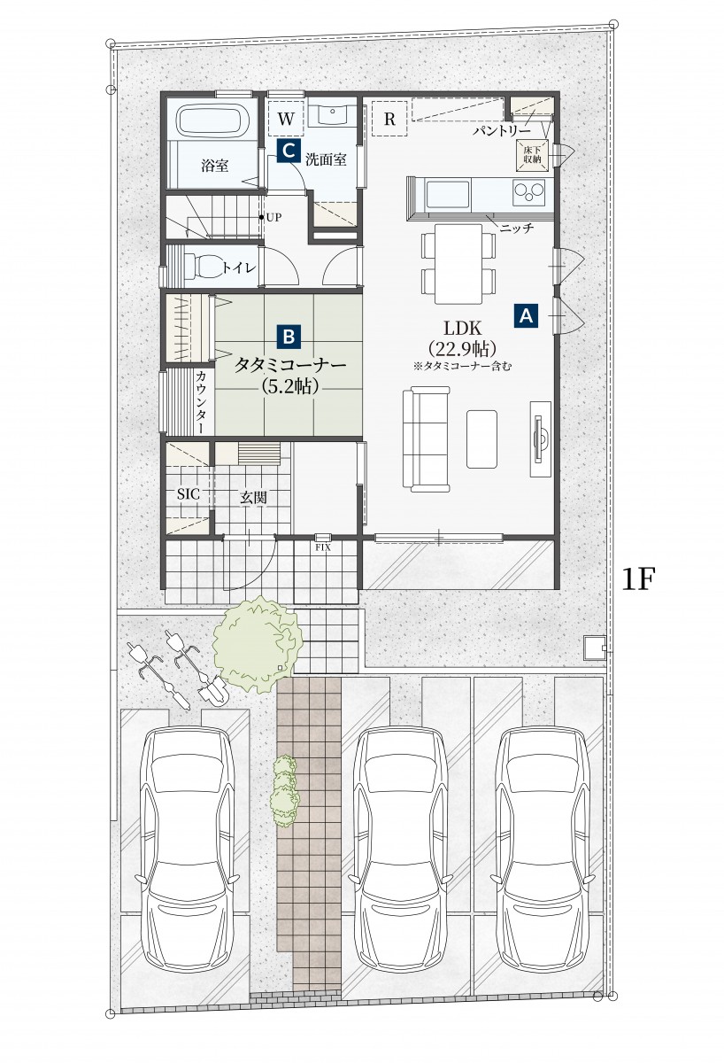 フレスティア木更津・高柳_間取り図1F